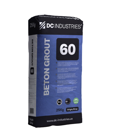 BETON GROUT 60 e una malta da iniezione premiscelata e fibrorinforzata a base di cemento ad alta resistenza