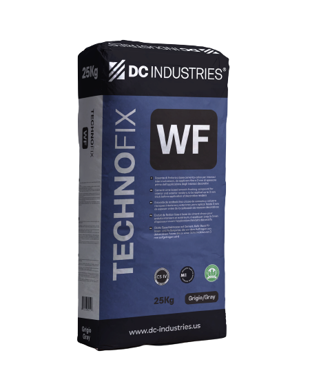 TECNOFIX WF con acqua e facile da applicare con una spatola metallica e rifinita con una spugna avena.